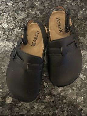 NEW Hurley Bosco Black Clogs Mules Backstrap Toddler Kids 10
